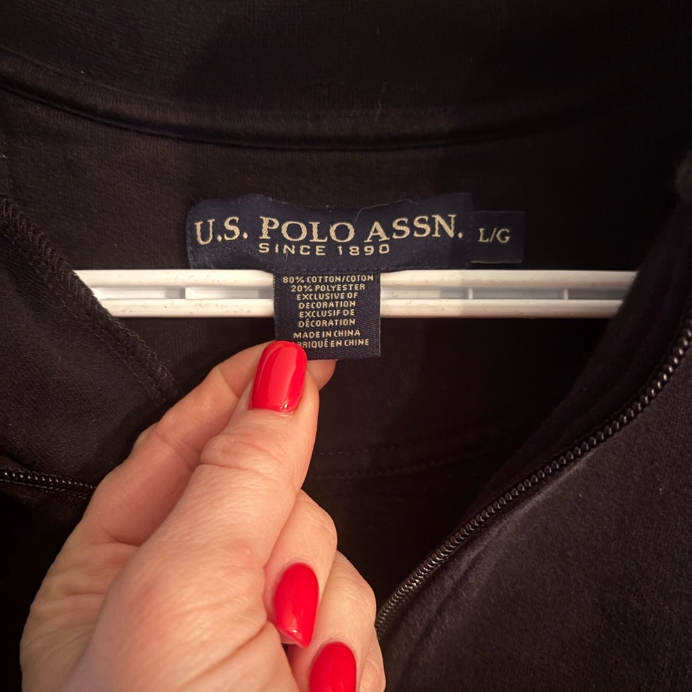 U.S. Polo Assn. Black Quarter-Zip Pullover - Picture 2 of 4